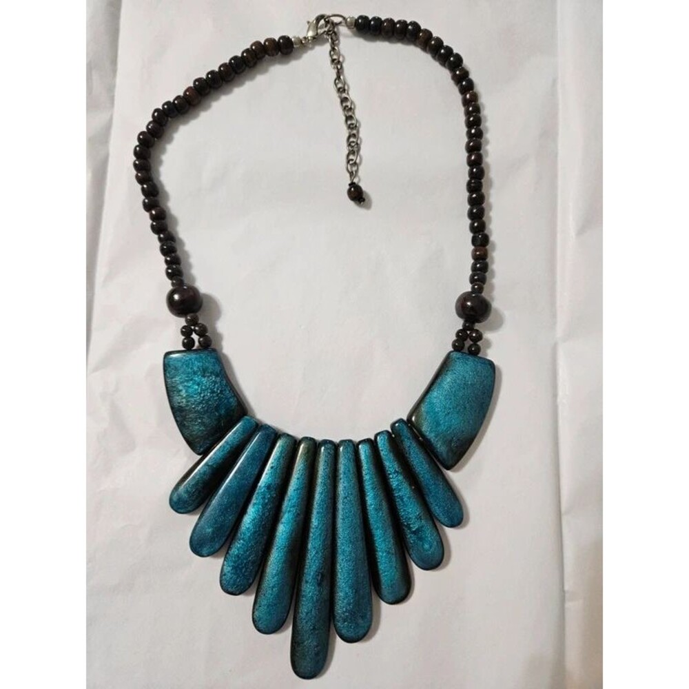 Vintage Turquoise Fan Bib Necklace - Women Jewelry